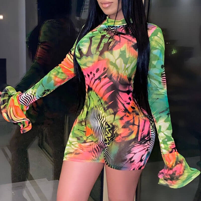 

lovely Trendy Print Light Green One-piece Romper