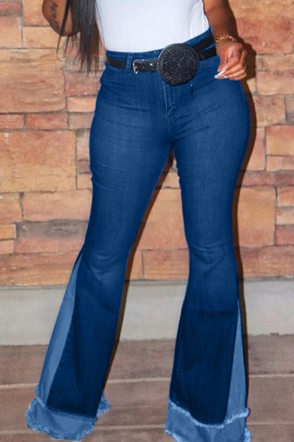 

Lovely Stylish Patchwork Blue Jeans