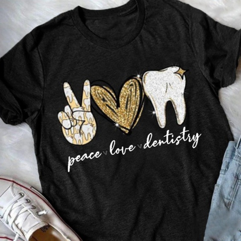 

Lovely Casual O Neck Print Black Plus Size T-shirt