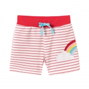 lovely Leisure Striped Print Red Boy Shorts