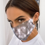 Lovely Stylish Rhinestone Black Face Mask