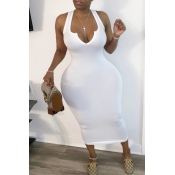LW BASICS Plus Size Casual Skinny White Ankle Leng