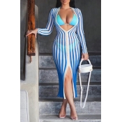 lovely Spaghetti Strap Blue Two-piece Swimsuit(Wit