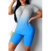 lovely Casual Gradual Change Skyblue Two-piece Sho