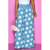 lovely Casual Dot Print Blue Pants