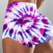 Lovely Street Tie-dye Purple Plus Size Shorts