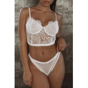 lovely Sexy See-through White Bra Sets