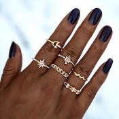 lovely Stylish 6-piece Gold Ring