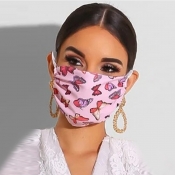 Lovely Print Pink Face Mask
