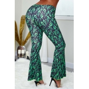 lovely Casual Print Print Green Pants