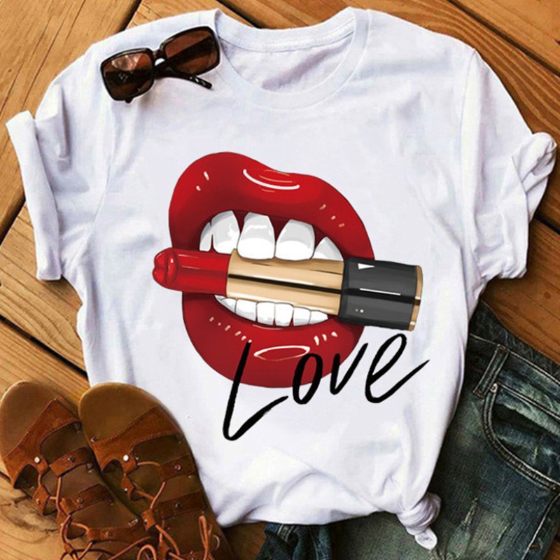 

Lovely Leisure O Neck Print White Plus Size T-shirt