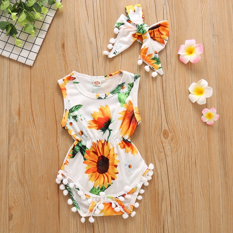 

lovely Stylish Print White Girl One-piece Romper