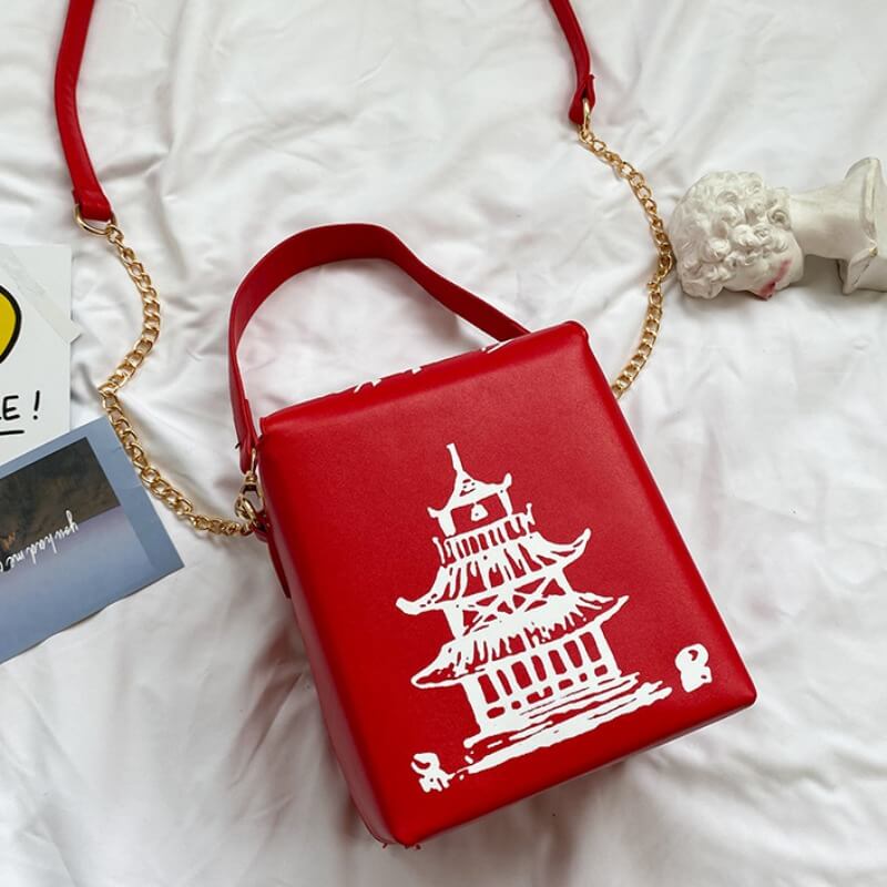 LovelyWholesale Chic Chain Strap Red Crossbody Bag All Seasons Casual Spring Summer 2024