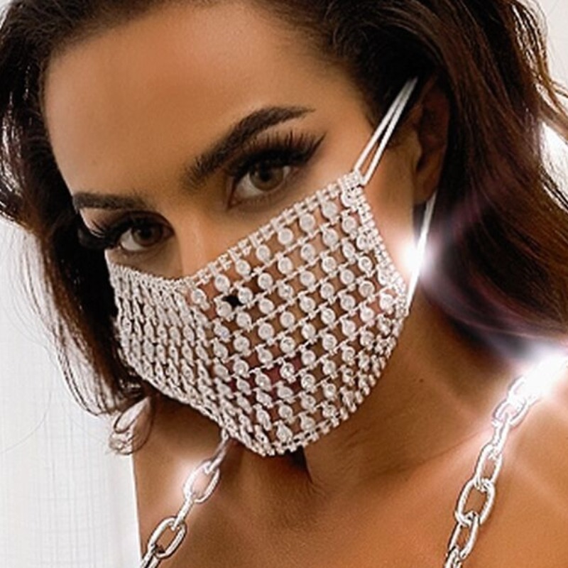 

lovely Hollow-out Silver Face Mask