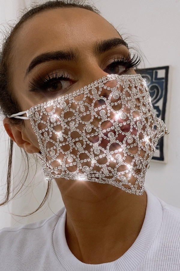 

lovely Hollow-out Silver Face Mask