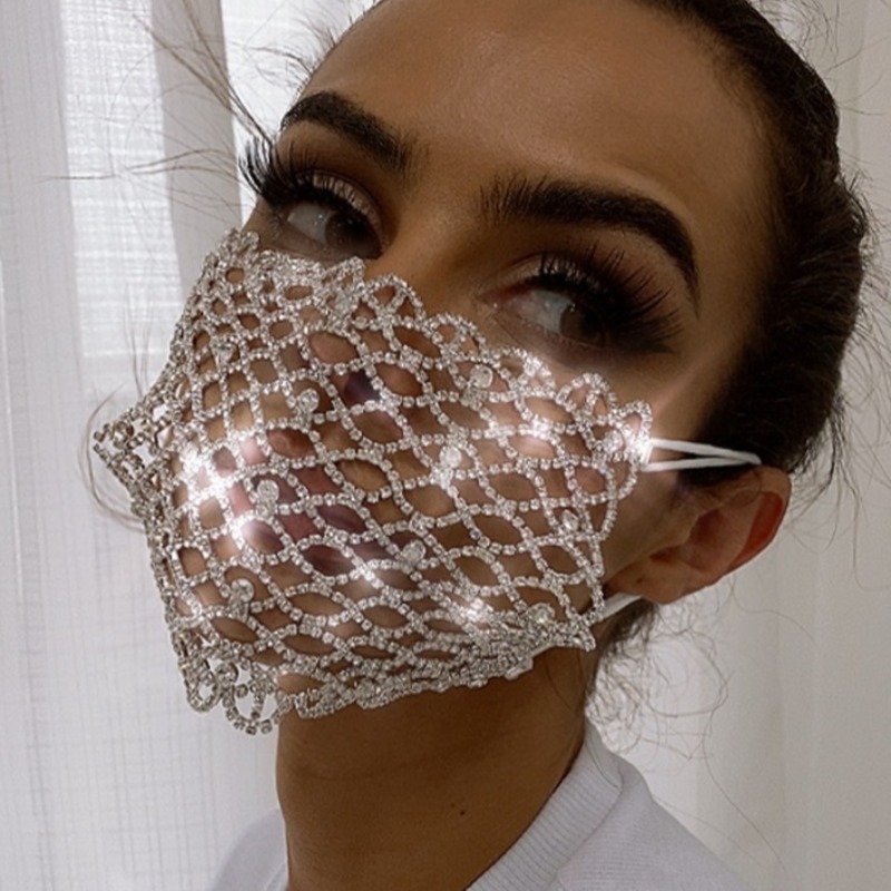 

lovely Hollow-out Silver Face Mask