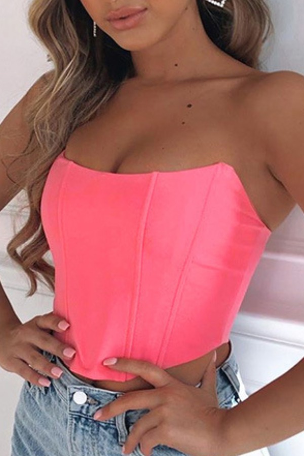 

lovely Sexy Dew Shoulder Pink Camisole