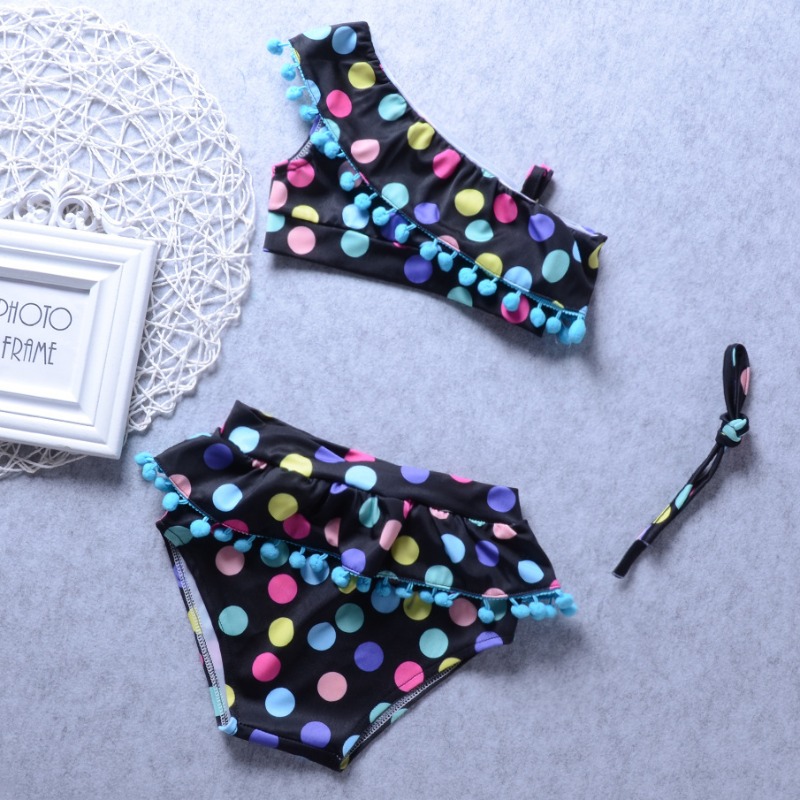 

lovely Dot Print Black Girl Two-piece Swimsuit