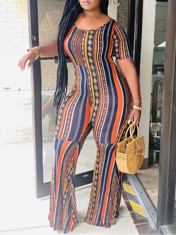 

lovely Trendy Rainbow Striped Purple One-piece Jumpsuit