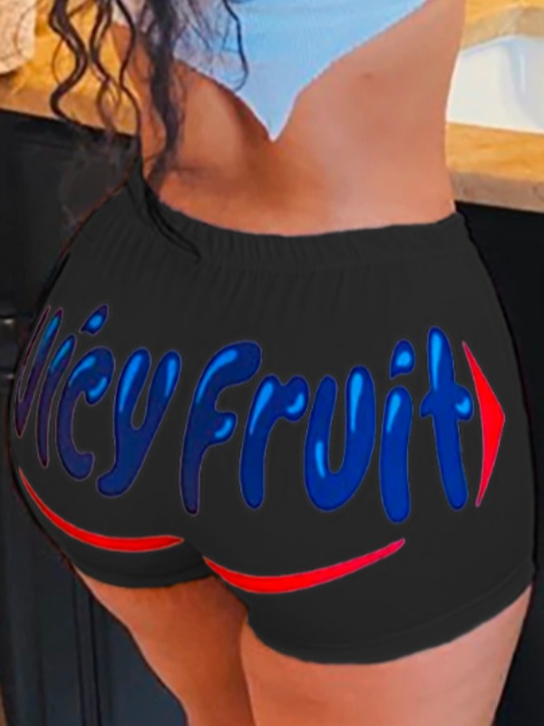 

lovely Casual Letter Black Shorts