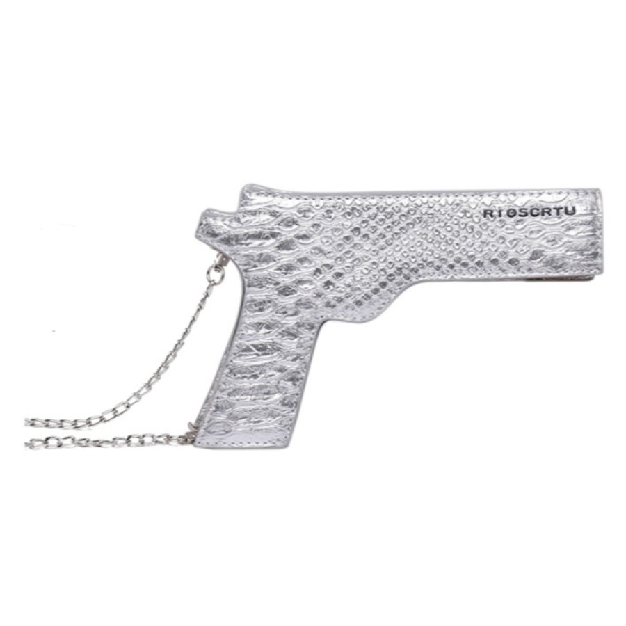 

Lovely Chic Pistol Silver Crossbody Bag