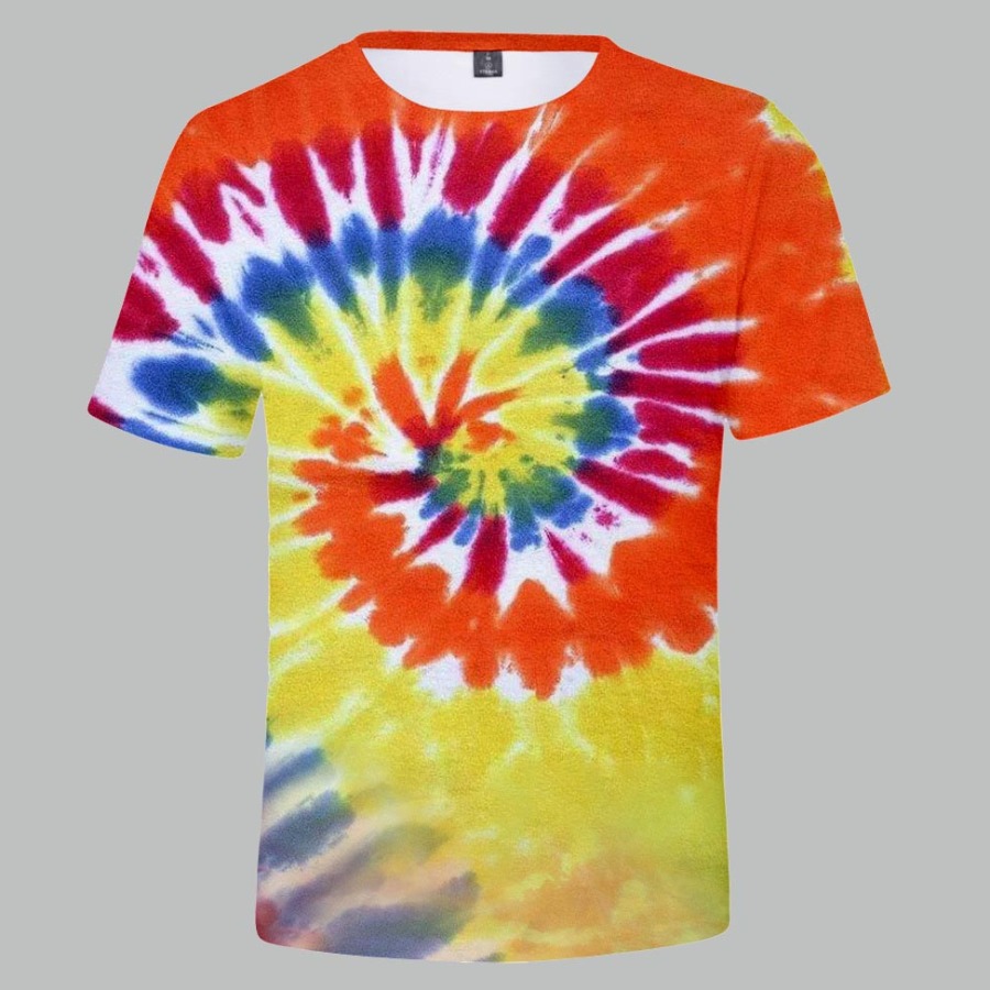 

lovely Trendy O Neck Tie-dye Jacinth T-shirt