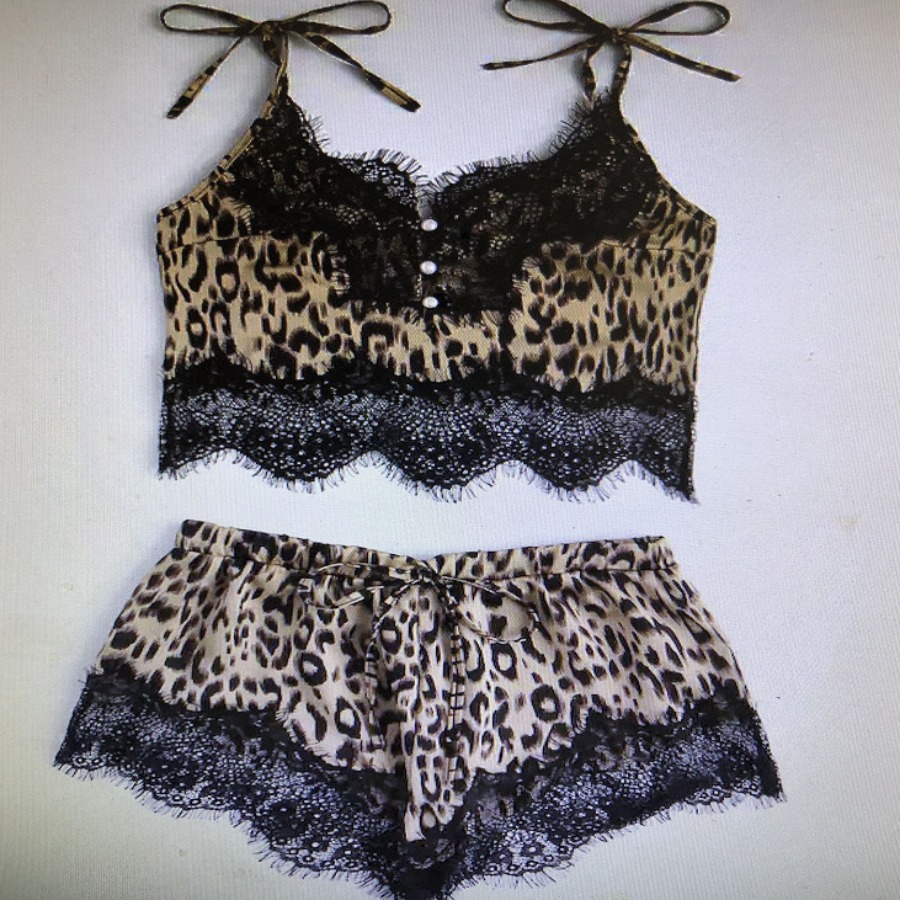 

lovely Sexy Lace Leopard Print Sleepwear