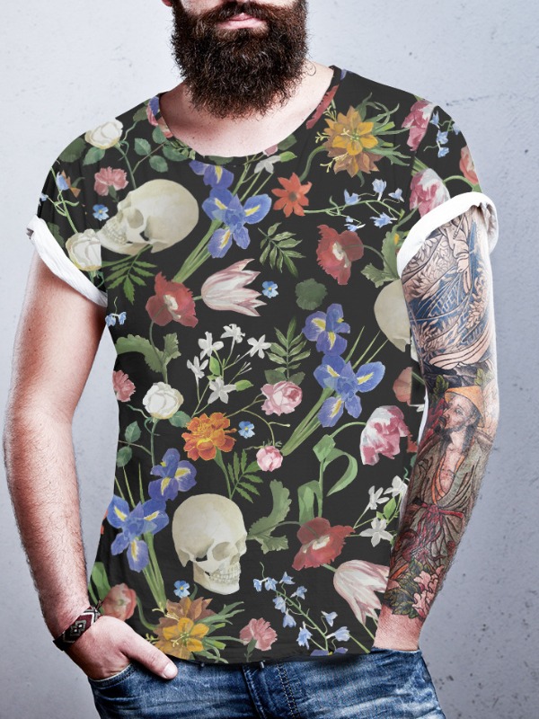 

Lovely Casual O Neck Print Black T-shirt