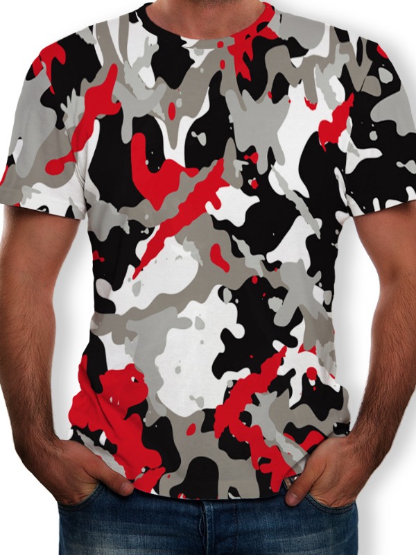 

Men lovely Casual O Neck Camo Print T-shirt