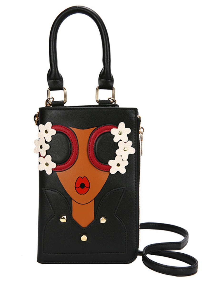 

lovely Trendy Cartoon Print Black Crossbody Bag