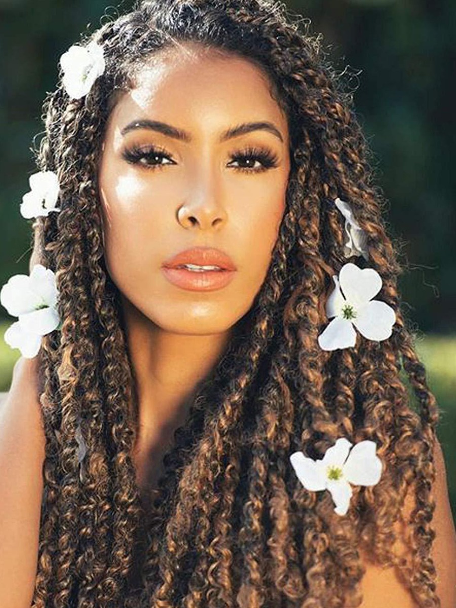 

lovely Trendy Long Curly Brown Wigs