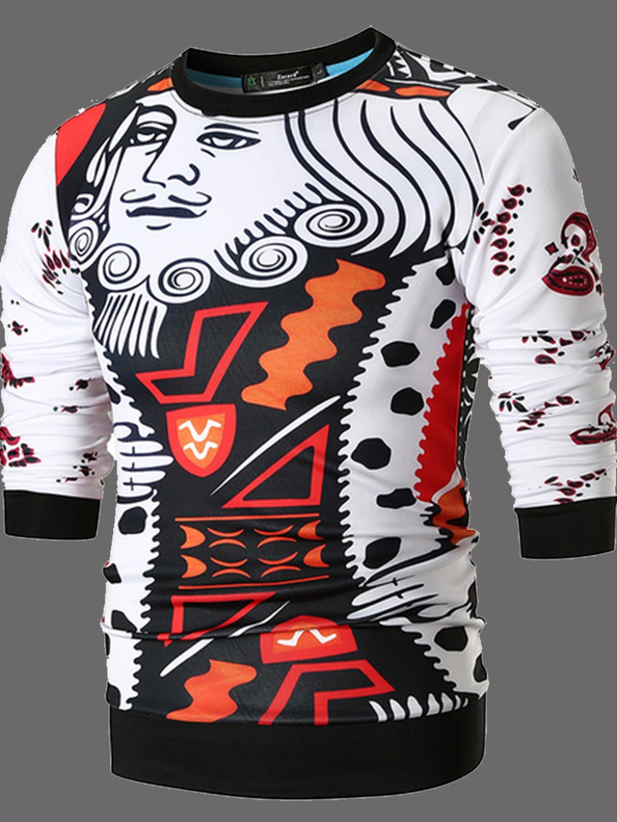 

Men lovely Leisure O Neck Print White T-shirt