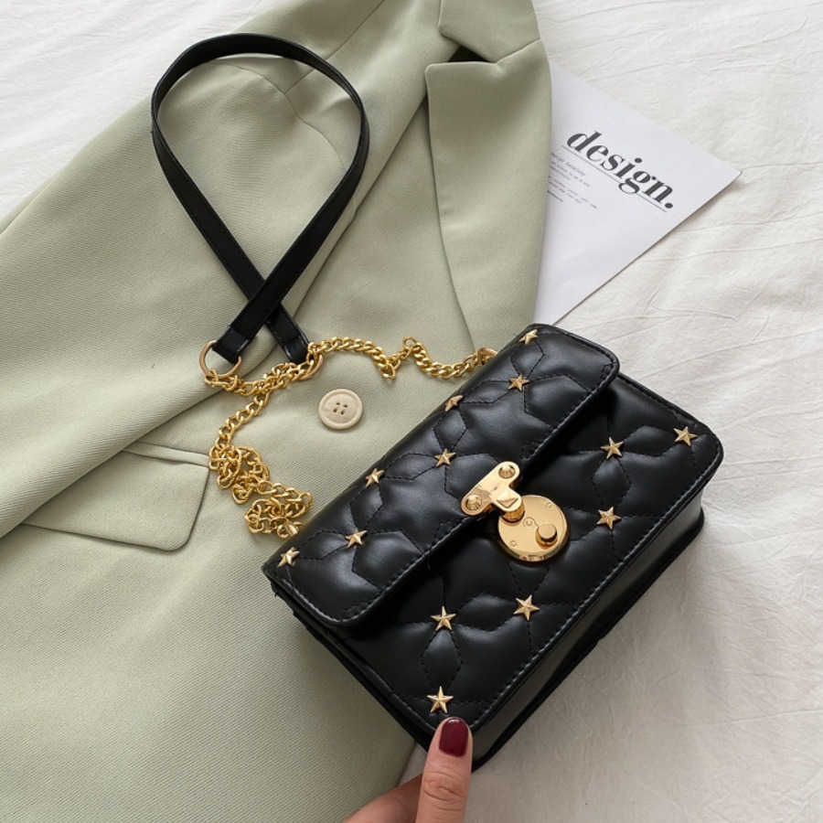 

lovely Stylish Chain Strap Black Crossbody Bag