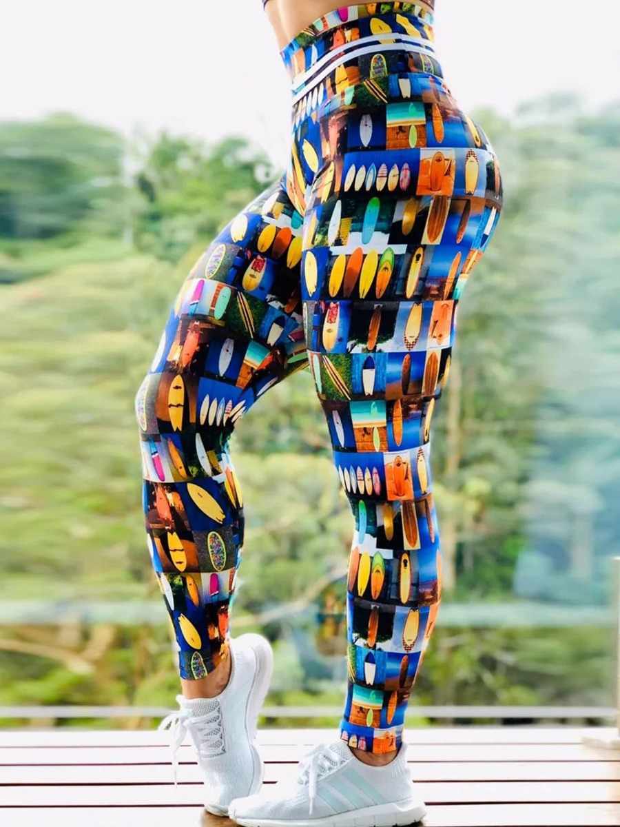 

Lovely Sportswear Print Skinny Multicolor Pants, Multi
