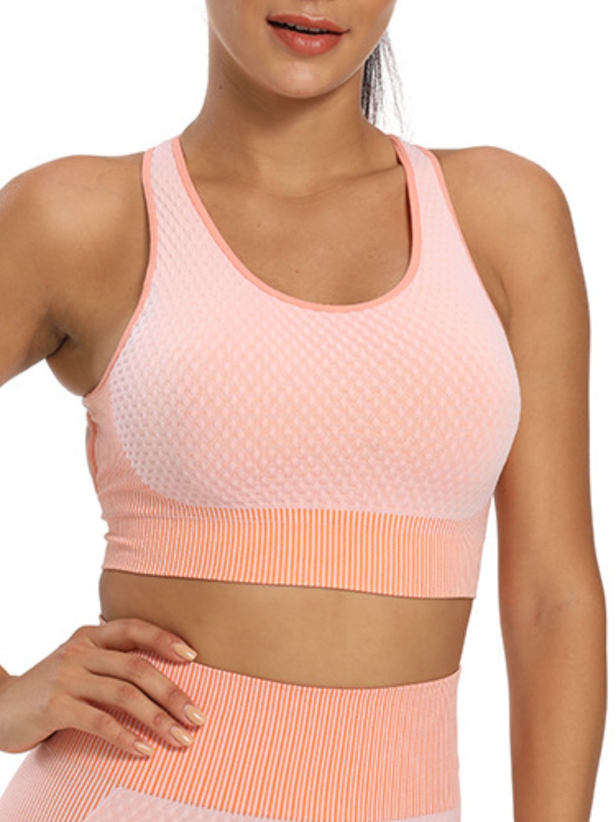 

lovely Sportswear O Neck Patchwork Pink Camisole