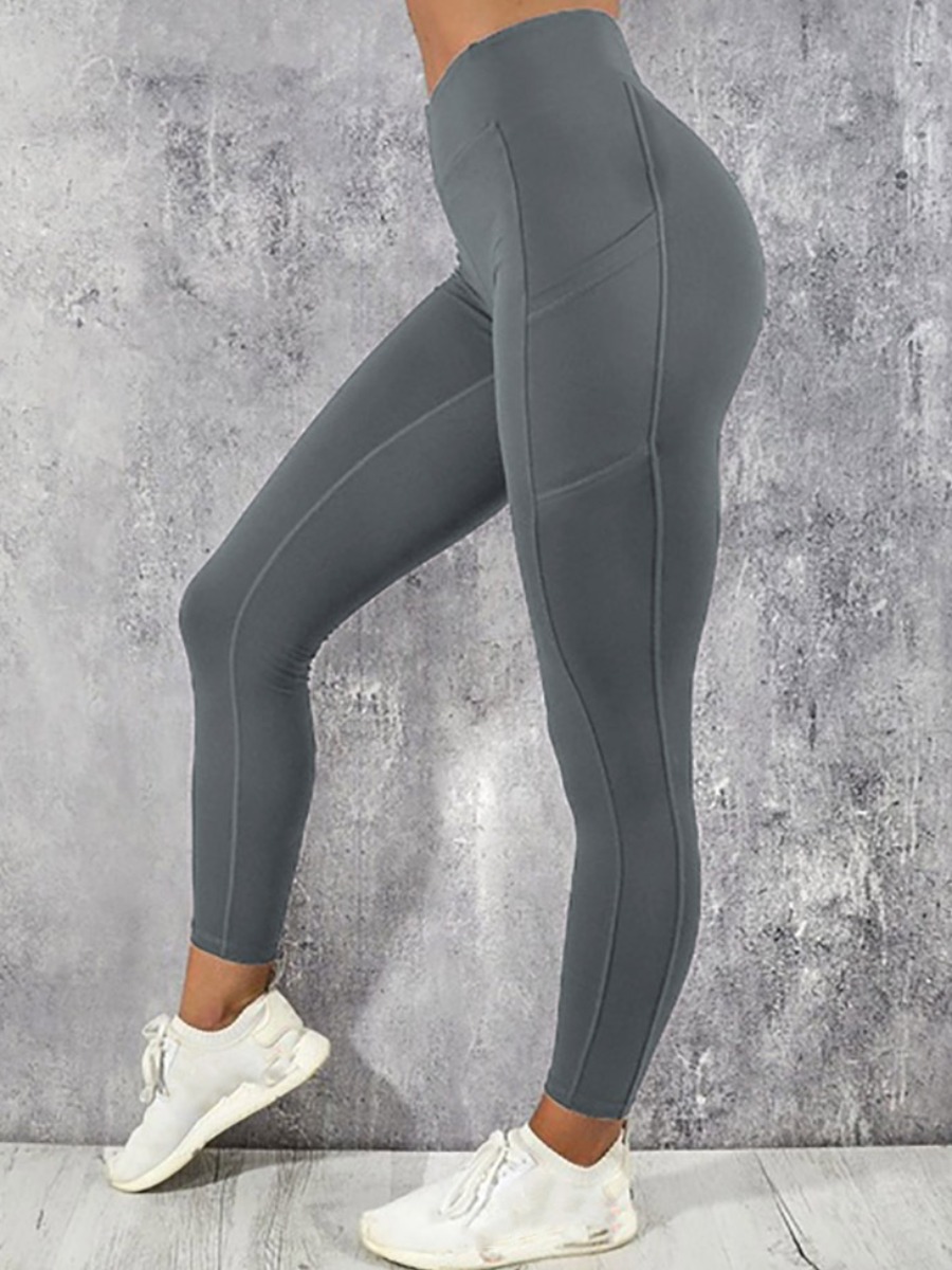 

lovely Sportswear Patchwork Skinny Grey Pants