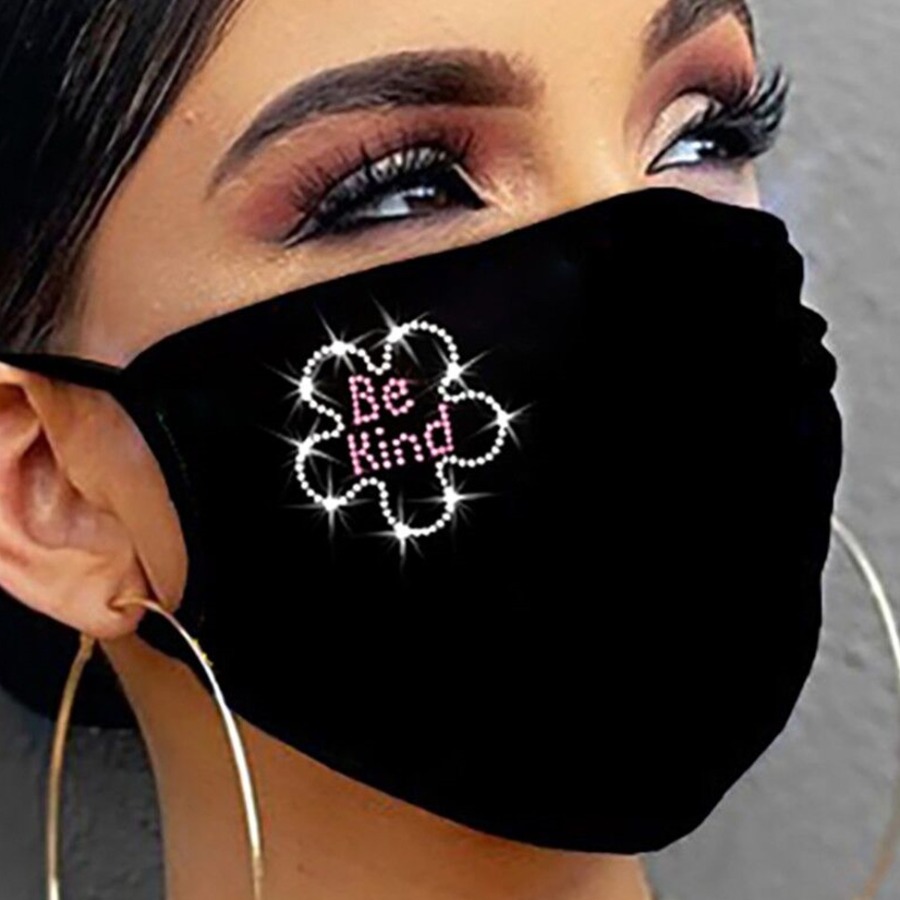 

lovely Hot Drilling Decorative Black Face Mask