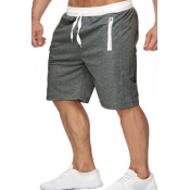 Men lovely Casual Lace-up Dark Grey Shorts