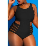 LW SXY Plus Size Cut-Out Black One-piece Swimsuit