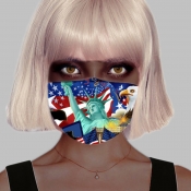 lovely Print Blue Girl Face Mask