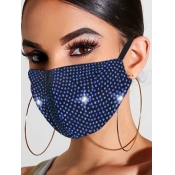 Lovely Rhinestone Decorative Blue Face Mask