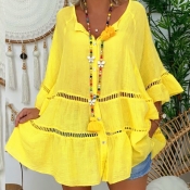 lovely Bohemian Hollow-out Loose Yellow Mini Plus 
