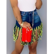 LW Casual Tassel Design Yellow Denim Shorts
