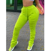 Lovely Street Fold Design Green Pants