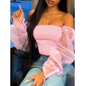 LW Off The Shoulde See-through Blouse