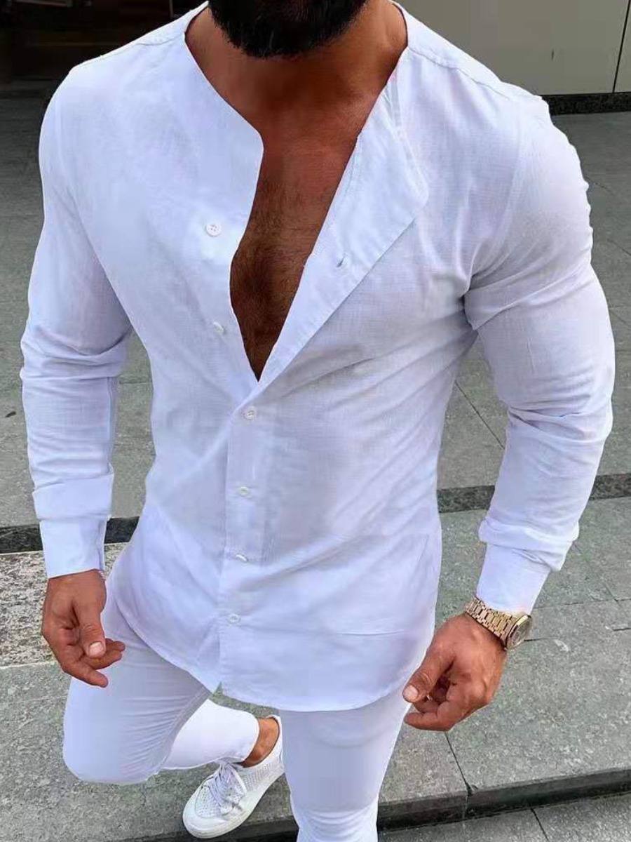 

lovely Stylish Buttons Design White Shirt