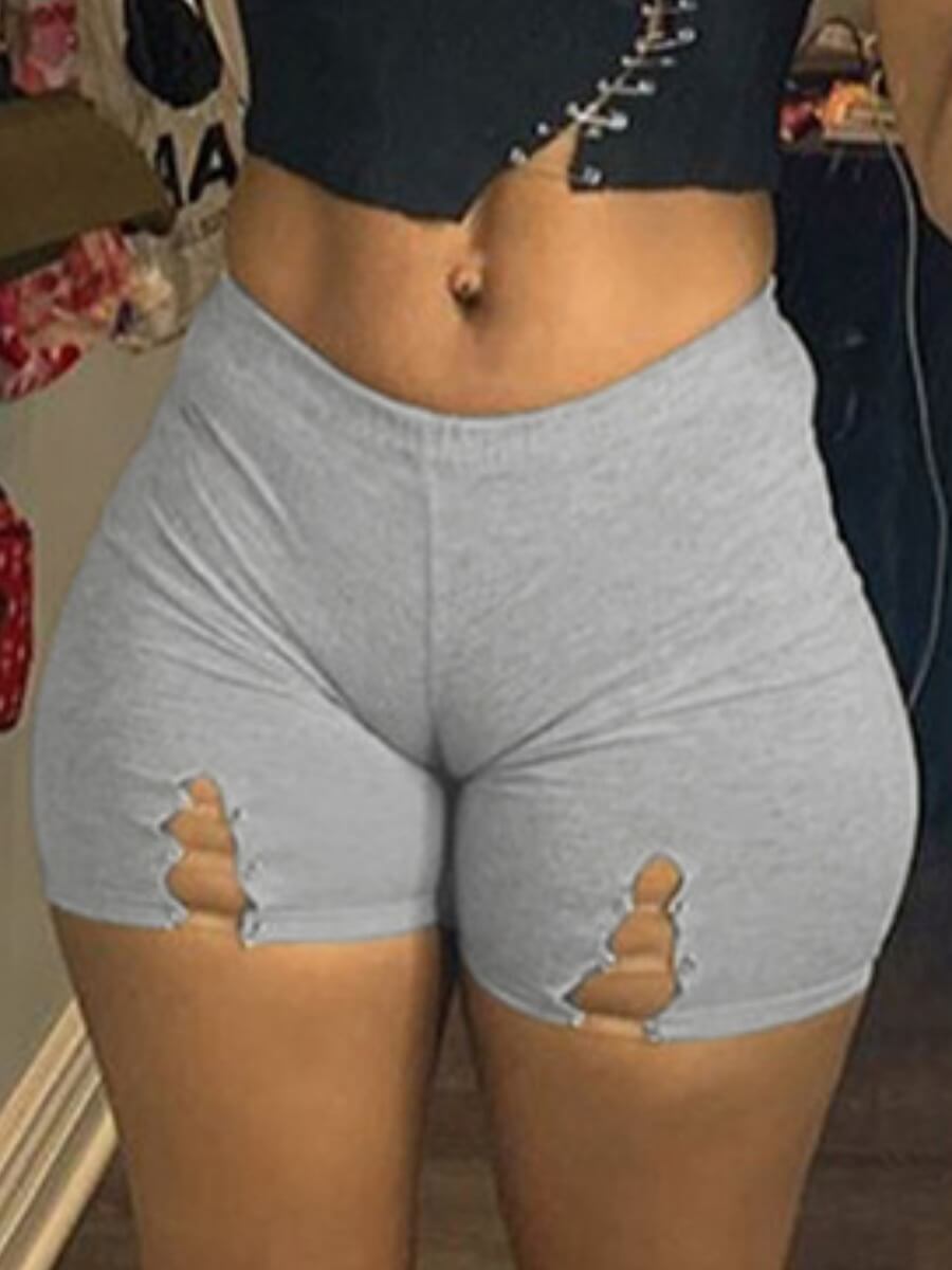 

lovely Sportswear Basic Skinny Grey Shorts