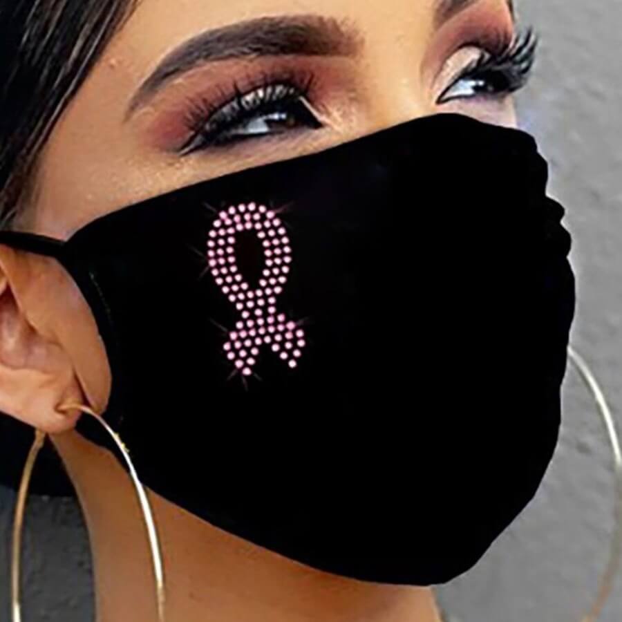 

Lovely Hot Drilling Decorative Black Face Mask