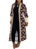 LW Casual Print Multicolor Long Coat