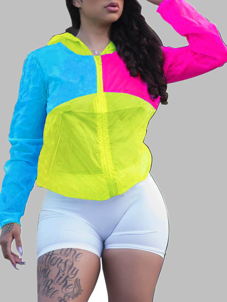 

LW Casual Patchwork Yellow Coat